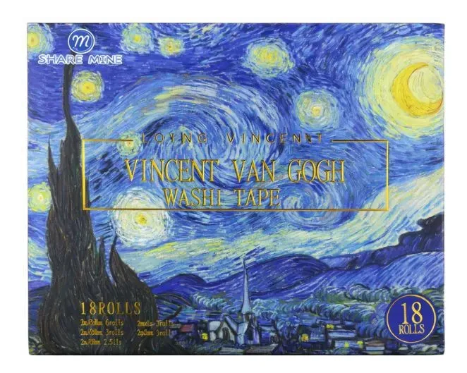 Caixa com 18 Washi Tapes Vicent Van Gogh - Buendia